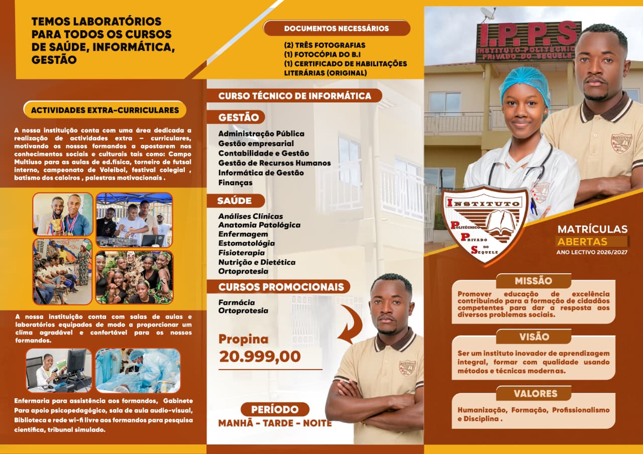 Matrículas e Inscrições abertas para o Ano Lectivo 2026/2027